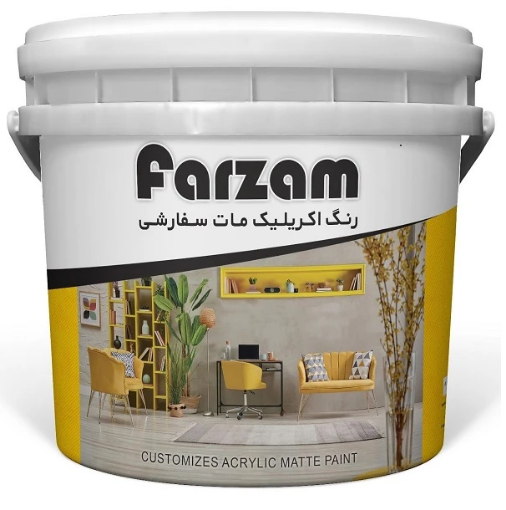 تصویر  رنگ اکریلیک مشکی مات فرزام (دبه 12 کیلویی) 