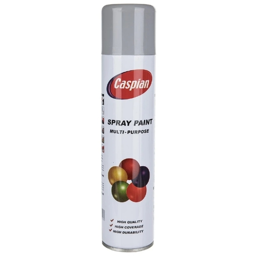 تصویر  اسپری رنگ نقره ای روشن 52 کاسپین حجم 400 میلی لیتر