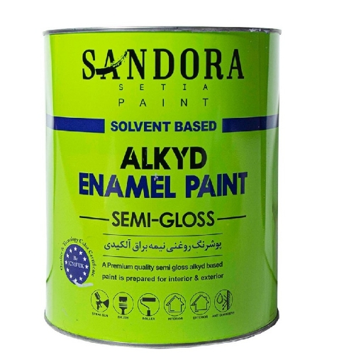 تصویر  رنگ روغنی سفید نیم براق ساندورا (گالن) کد 2500