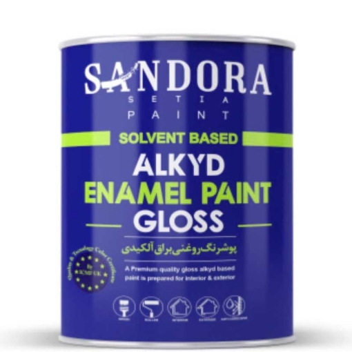 تصویر  رنگ روغنی سفید براق ساندورا (گالن) کد 2600