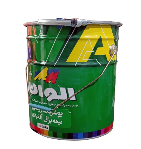 تصویر  رنگ روغنی سفید نیم براق الوان (حلب 20 کیلویی) کد ALCO-2009 چاپ سبز